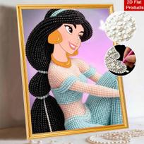 Disney Jasmine Pearl Art Painting Kit Home Wall Decor Handmade Gift for Princess Fans DIY Craft Set Art Projects Unique Decor 123 40x50