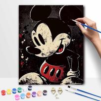 Disney Mickey Grunge Art Painting Kit Home Wall Decor Handmade Gift for Aesthetic Room Decor Modern Abstract Classic Character Canvas Art 40x50cm black