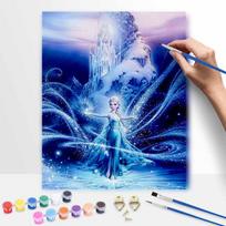 Disney Frozen Elsa Ice Castle Digital Oil Paint By Numbers Hand Painting Kit. Wall Home Decor Gift 50x70cm