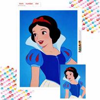 Disney Snow White Diamond Painting Mosaic Painting Art Kit Handmade DIY Home Decor Round 20x30cm blue