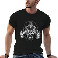 Gorilos sporto salės marškinėliai Marškinėliai su spauda Unisex marškinėlis Dizainerio marškinėlis L black
