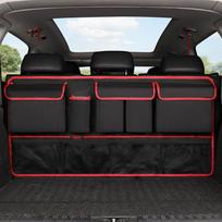 Universalus automobilio SUV/MPV organizatorius bagažinės galinės sėdynės laikymo krepšys automobilio galinės daugiafunkcinė tinklinė kišenė automobilio interjero reikmenys raudona