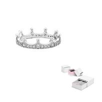 Pandora 925 svarų sidabro žiedai Moteriški sidabriniai 197087CZ 52-Brand Original Box white