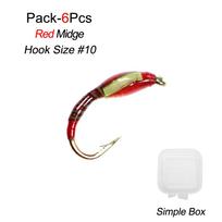 6/12/18 vnt./Dėžutės epoksidinis garsiakalbis Midge Nymph Fly Hook Upėtakių žvejybos masalas vabzdys 6Pcs/Style 3 beige