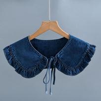 Perfect Match Denim Fake False Collar Shawl For Women Casual Summer Dress Shoulder Wraps Small Cape Sweater Lapel Shirt Detachable Collar black