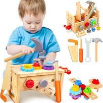 SUITSMILE Stalioriaus žaislinių įrankių rinkinys su laikymo dėže Montessori STEM Varžtas Gimtadienio mokomasis žaislas nuo 3 metų Kalėdinė dovanų dėžutė, Žaislas, Žaislas, Žaislas, 3-metų blue