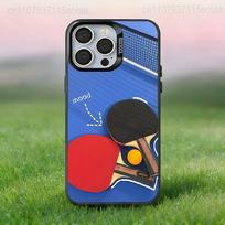 Table Tennis Racket Ping Pong BALL Case For iPhone 17,16,15,14,13,12,11,Pro,XS,Max,Plus,Mini,SE4,E Black Matte Shockproof Cover iPhone17air blue