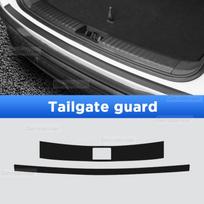 Skirta GEELY STARRAY 2024 2025 Automobilio bagažinės apsauga Durų slenksčio pedalas Anglies pluošto tekstūros priedai Odinis stilius Automobilio lipdukas Tailgate guard 2 pcs blue