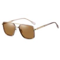 Polarized Sunglasses Men Metal Frame Sun Glasses Brand Design Male pilot Glasses Fishing Driving Goggles UV400 Anti-Glare Original Lenses beige