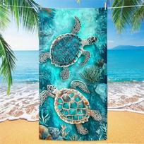 Rainbow Multicolor Multiple Underwater Turtle Beach Towel Quick Dry For Women Beach Vacation Pool Camping Picnic 70x140cm blue