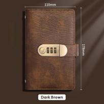 Waterproof 100 Envelope Challenge Binder With Password Lock Banknote Colletion Booklet tamsiai ruda spalva