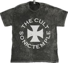 The Cult Sonic Temple Roko Grupės Vintažiniai Išplauti Unisex Marškinėliai L black