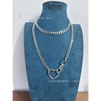 K Spice Girl Street Style Multi-layer Cuban Chain Y-Shaped Necklace chain alloy gray
