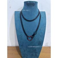 K Spice Girl Street Style Multi-layer Cuban Chain Y-Shaped Necklace chain stainless steel gray