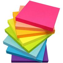 Bright Colorful Self Stick Notes Fluorescent Sticky Notes 3 3 Inch Memo Pads for Students Office School Supplies pink