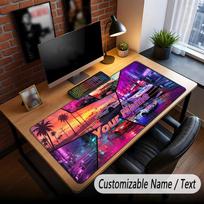 Custom Name Text Big Mouse Pad,GTA Soft Non Slip Extended Desk Mat For Home Office 30cmx60cm brown