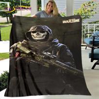 Žaidimas COD, Call of Duty Žaidėjo minkštas pliušinis pledas, Flanelinis pledas Miegamojo Svetainės Lovos Sofos Iškylos Dangalas Vaikams 75x90cm