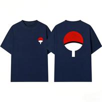 Uzumaki Naruto Sasuke Vaikystė Tas Pats Trumpomis Rankovėmis T-shirt Vyrams Naruto Anime Cosplay 2026 Vasara Naujas Vaikų Viršutinis Drabužis M mėlyna