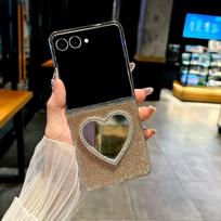 For Samsung Galaxy Z Flip 7 Case Fashion glitter Flash Diamond mirror Protective Back Cover For Samsung Z Flip7 FE 6 5 4 3 Shell Galaxy Z Flip3 5G gray
