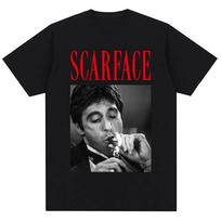 Filmo Gangsteris Scarface Al Pacino Marškinėliai Vyrams Moterims Mados Vintažiniai Marškinėliai Oversized Medvilniniai Laisvalaikio Marškinėliai S gray