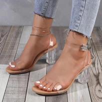 Moterų PVC želė krištolinės platformos aukštakulnės skaidrios basutės Madingos seksualios vasarinės aukštakulnės Sandalias Moteriški bateliai su kulnu Zapatillas Mujer 35