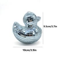 Home Disco Decoration Duck Disco Ball Duck Mirror Glass Decoration Creative Fun Crafts Desktop Decoration New Simple Duck (as the picture,10x9.5cm) gray