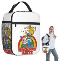 Rainbow Brite Vintage Colorful Design Insulated Lunch Bag for Women Children Portable Food Boxes Thermal Lunch Box Tote One Size black