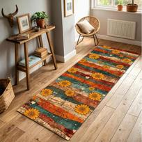 Saulėgrąžų takelis Kilimas Rustic Sodybos Gėlių Kilimas Namų Vandens Sugėrimas Neslystantis Virtuvės Įėjimas Svetainės Dekoras Grindų kilimėlis 40X120CM