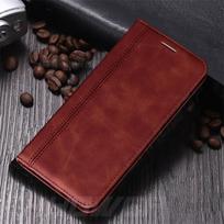 Magnetinis odinis piniginės atverčiamas dėklas, skirtas Xiaomi Redmi 9 9A 9C Note 9S 9 Pro Max 8T 8 7 Pro 8A 7A 10X K20 Mi CC9E A3 Mi8 Luxury Minkštas knygos viršelis Fundas Coque Redmi Note 8T ruda
