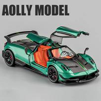 1:24 Pagani Huayra BC Lydinio Sportinis Modelis Metalinis Modelis Lenktyninis Automobilis Transporto Priemonės Modelis Simuliacija Garsas Šviesa Kolekcija Vaikų Žaislas Dovana žalia