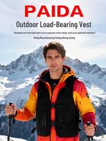 Pai Da Pro Outdoor Load-Bearing Vest for Snowboarding, Cycling, Mountaineering, and Fishing Ultralight black
