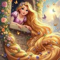 Disney Full Square Round Diamond Mosaic Rapunzel Princess Painting Cartoon Character Craft Kit Embroidery Holiday Gifts Round 20x20cm brown