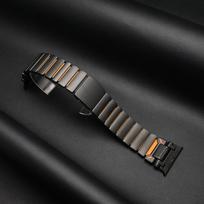 Magnetic Titanium Band for Apple Watch Ultra 3 2 49mm Rubber Men Bracelet For Iwatch 11 10 46mm 9 8 7 6 5 4 SE3 44mm 45mm Strap for iWatch 44mm black