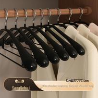 Neslystanti, nepaliekanti žymių pakaba namams - Platus pečių dizainas, apsaugantis nuo išsipūtimų, ideali kašmyro paltai Upgraded Wide Coat Hanger/Solid 140g juoda