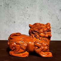 Ebony Carved Pixiu Solid Wood Pair - Home Cabinet Decoration & Craft Gift 11cm Pixiu white