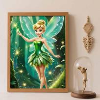 Disney diamond painting full diamonds 5D Tinker Bell fairy art home decoration creative handicrafts Round 20x30cm blue