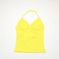 Impact Longline Strappy Top Sports Yoga Vest Women's Fitness Tank Top Gym Beautiful Open Back Bra Running Workout Halter L neoninės geltonos spalvos