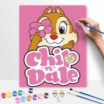 Disney oil painting kit painting art Chip 'n Dale bedroom wall decoration handmade diy gift 50x70cm orange