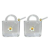 Rankinės formos stiklinis puodelis 750ml Skaidrus Kūrybiškas termosas 2pcs C