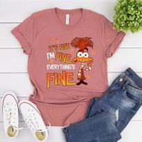 Nerimo marškinėliai „Inside Out 2“ marškinėliai „Viskas gerai“ Nerimo „Inside Out“ emocijų marškinėliai Retro psichinės sveikatos šeimos atostogų marškinėliai 3XL pink