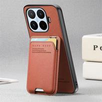 Skirta Xiaomi 17T Pro 5G 2026 prabangus dėklas šarvuotas odinis su kortelių laikikliu dėklas Xiaomi 17T galiniam dangteliui Mi 17T 17 T Pro Funda Xiaomi 17T Pro ruda