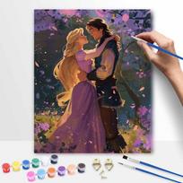 Disney Rapunzel and Flynn oil painting digital painting art kit handmade diy painting home decoration gift 20x30cm black