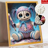 Halloween pearl painting art full pearl handmade diy home decorations creative lavender doll with pencils 30x40 gray