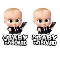 Juokingas Boss Baby Kūdikis Automobilyje Lipdukas, Vandeniui Atsparus Vinilo Decalas, Animacinis Saugos Įspėjimo Dekoravimas Automobilio Bamperiui Langui beige