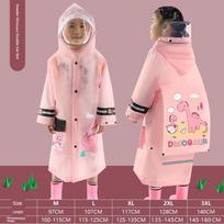 Vaikų lietpaltis Berniukams ir Mergaitėms Viso Kūno Vandeniui Atsparus Dideliems Vaikams su Kuprine Darželis Kūdikis Pradinės Mokyklos Mokinys Mokyklos Pončas XXXL rožinė