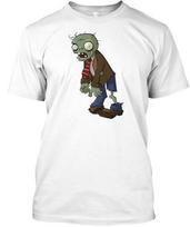 Plants Vs Zombies Normal Zombie T-Shirt Made in the USA Size S to 5XL XXL gray
