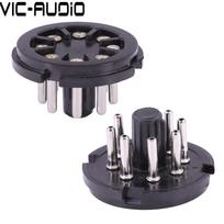 10PCS 8PIN Tube Socket Valve Tube Base Bakelite S8AEH For KT66 KT88 EL34 6SN7 6SL7 6V6 6L6 Vacuum tube Amplifier Audio HiFiGood product S8WEH-G HOLE 10PCS black