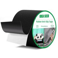 Waterproof Black Rubber Grip Tape: Anti-slip, Self-adhesive, Heat & Wear-resistant Cushioning Pad Black; 10cm x 5m black
