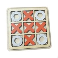 Tic TAC Toe Wooden Board Games Brain Teaser Educational Toys Family Game XO Table Toy for beige