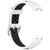 Silikoninis laikrodžio dirželis skirtas Xiaomi Band 8 Dviejų spalvų kvėpuojantis išmaniojo laikrodžio apyrankės pakaitinė apyrankė, skirta Xiaomi Mi Band 8 dirželiui juoda/balta